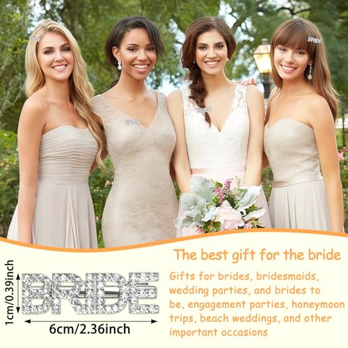 SWOSWHEN Bridal Hair Clips 2-Pack - Sparkling Rhinestone Wedding Hair Accessories
