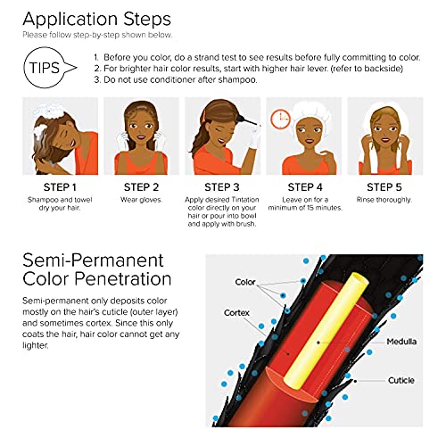 Kiss Tintation Honey Brown Semi-Permanent Hair Color with Aloe Vera & Oils, Long-Lasting, 5 Fl Oz