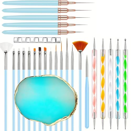 27-Piece Nail Art Brush & Dotting Tool Kit with Palette
