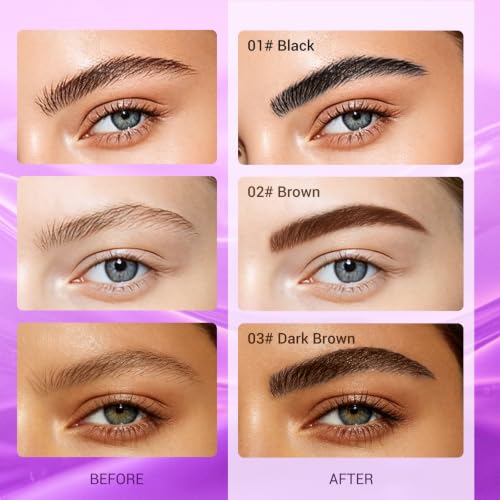 Meiliduo Tattoo Brow Gel Peel-Off - Lasts Up to 3 Days, Dark Brown
