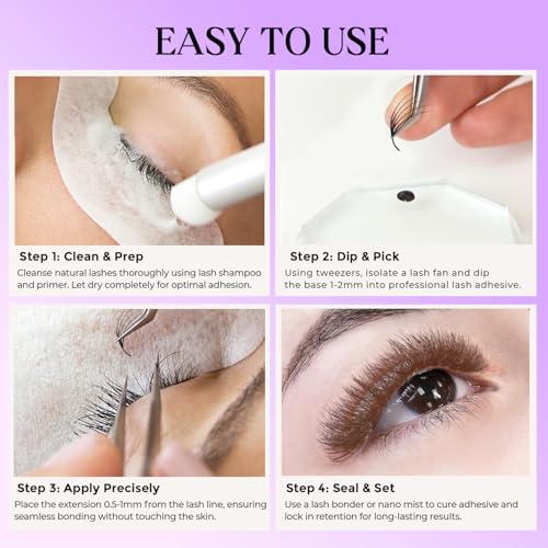 Saigon Lash 600 Promade Loose Fans - Dark Brown 3D Volume Eyelash Extensions