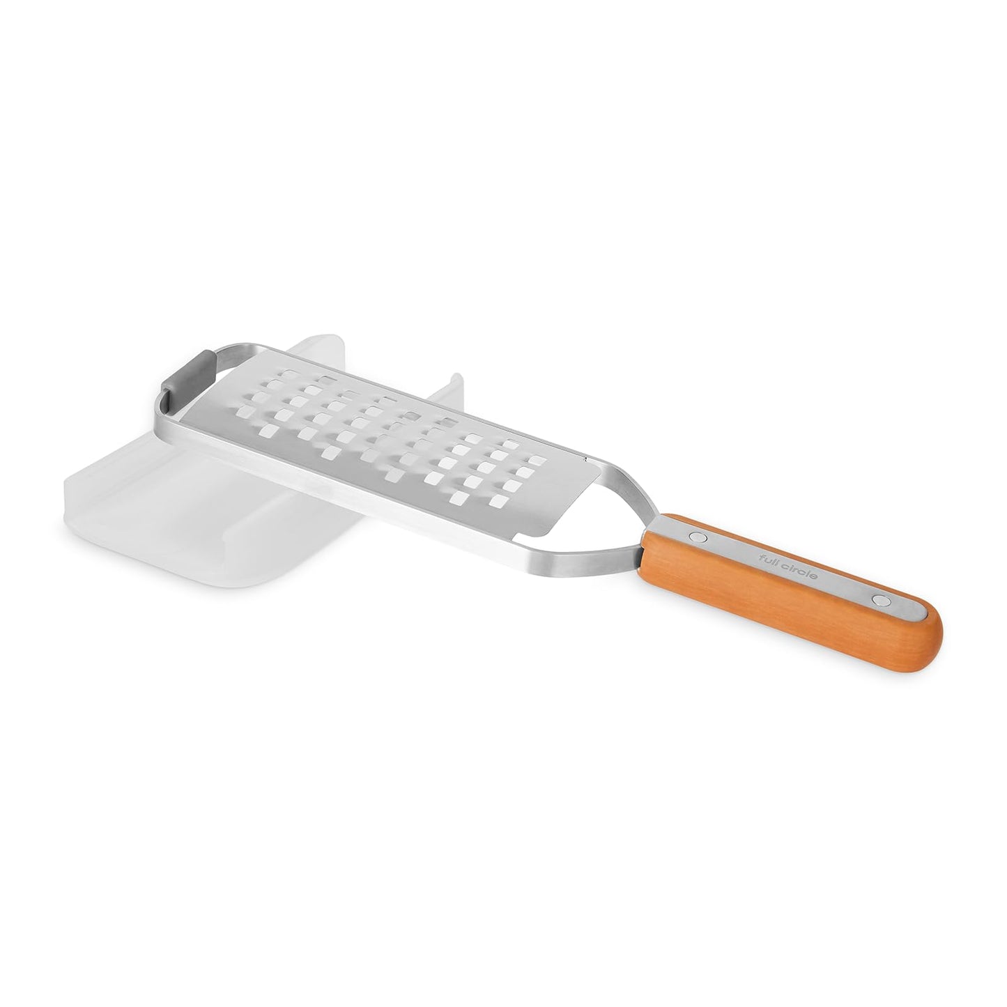Full Circle Stainless Steel Catch-All Precision Fine Grater and Zester with Innovative Food Catcher, High Performance Zesting – Perfect for Parmesan, Garlic, Lemon, Fruit, Chocolate and Ginger, Dishwasher Safe