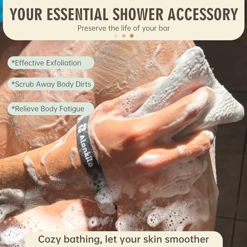 Exfoliating Soap Saver Bags - 2 Pack Gray Foaming Pouches