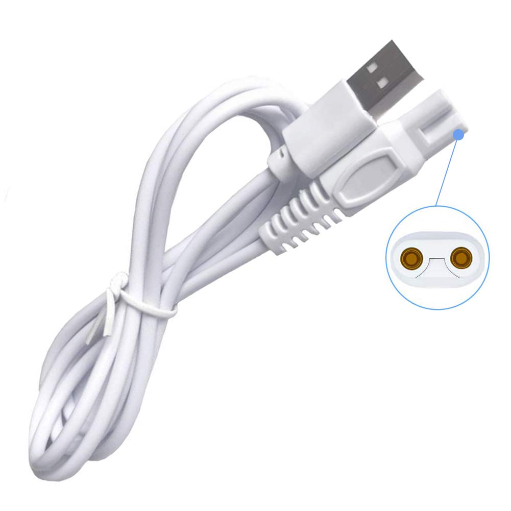 USB Cord Fast Charging Cable for Finishing Touch Flawless Body Electric Shaver Flawless Cord Replacement Charger (5V, 39.4In, White 1pcs)