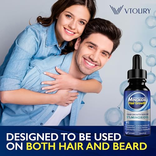Minoxidil Hair Growth Serum for Men & Women with Biotin - Thicker Hair & Beard Enhancement