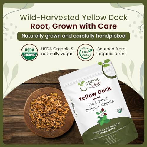 Organic Yellow Dock Root Cut & Sifted - Non-GMO, Vegan, 2oz