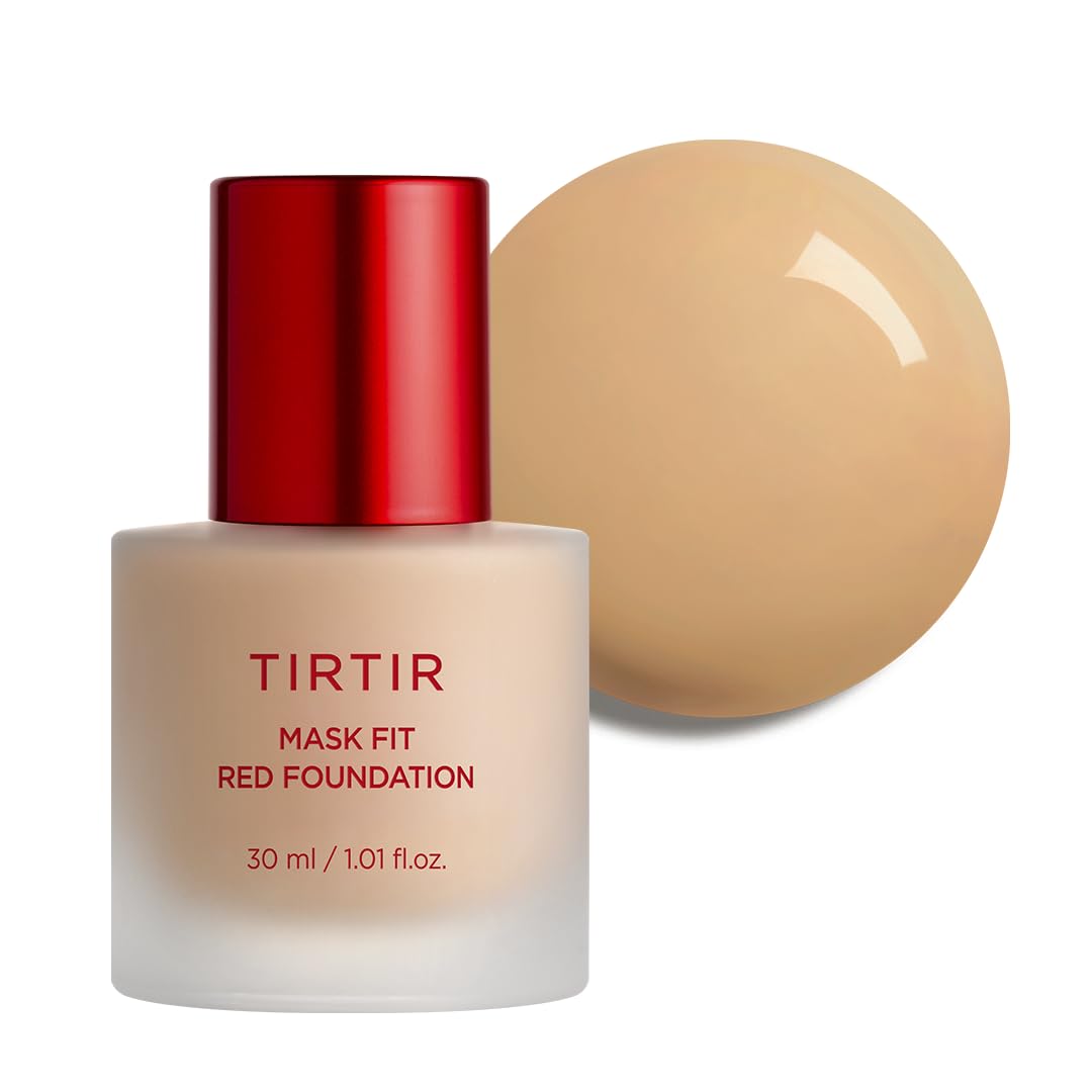TIRTIR Mask Fit Red Foundation - Long Lasting Flawless Coverage, Hydrating & Pore-Blurring | #21N Ivory, 1.01 Fl Oz