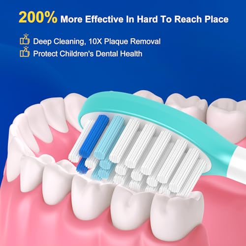Kids Replacement Heads for Philips Sonicare, 10 Pack, Ages 7+ – Soft Bristles, Deep Cleaning