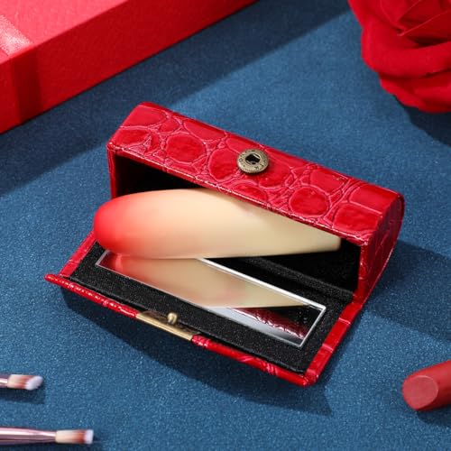 Portable Lipstick Case with Mirror - Compact Travel Makeup Organizer