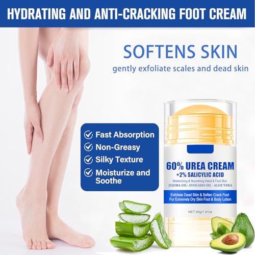 60% Urea Foot Cream with 2% Salicylic Acid for Dry Cracked Heels