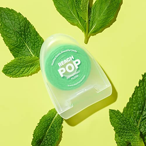 REACH POP Dental Floss - Shred Resistant, Vegan, Mint Flavor, 3 Pack