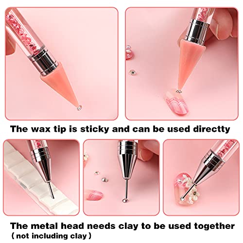 Kaychan White Rhinestone Picker Tool with Bedazzling Pen & Wax Pencil for Nail Art Gems