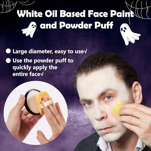 Joker Clown Makeup Kit with Face Paint & Blue Brushes - Halloween Cosplay