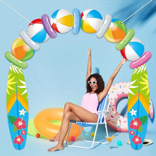 Summer Beach Ball Surfboard Banner for Tropical Parties