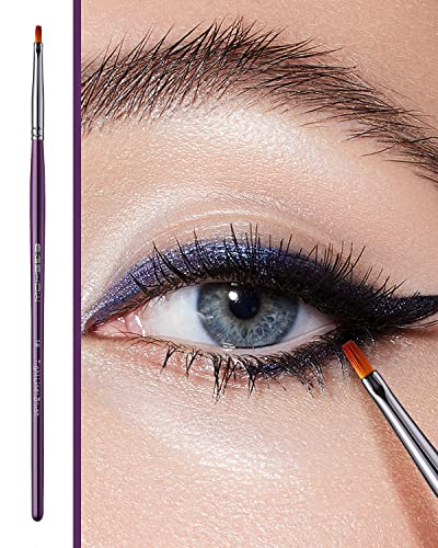 EIGSHOW Purple Eyeliner Brush Set - Fine Precision Eye & Brow Makeup Tools