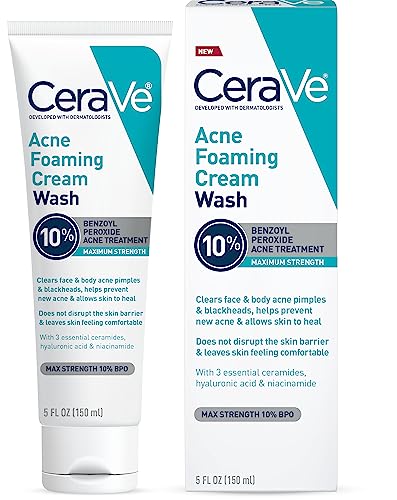 CeraVe Acne Foaming Face & Body Wash with Benzoyl Peroxide 10%, 5oz