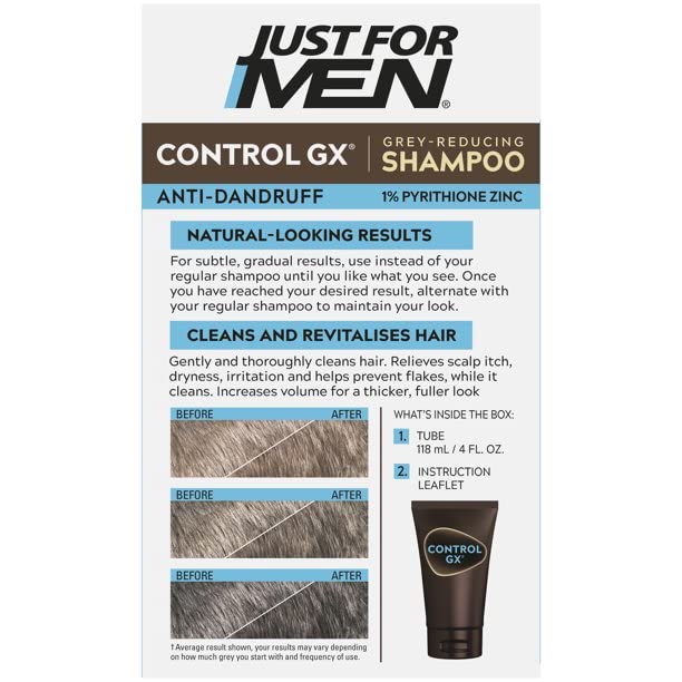 Just for Men Control GX Grey Reducing Shampoo for Natural Hair Color
