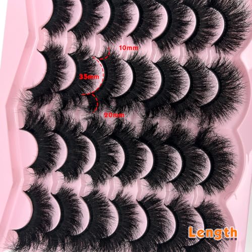 Loladook Fluffy 20mm Thick Faux Mink Strip Lashes - Cat Eye, Dramatic, Reusable