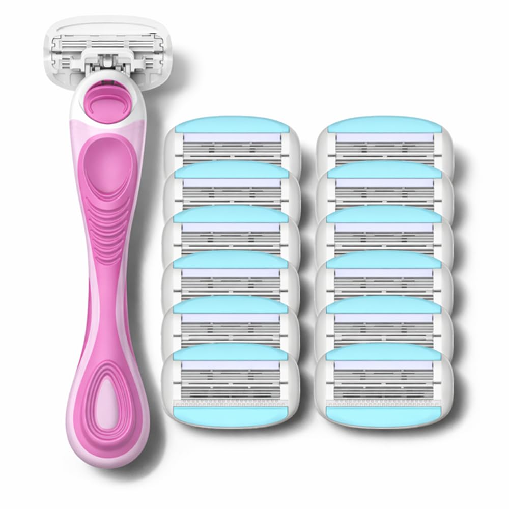 ShaveMOB 6-Blade Women's Razor Kit (Flex Head Handle + 12 Refills) - The Perfectionist Shaving Kit