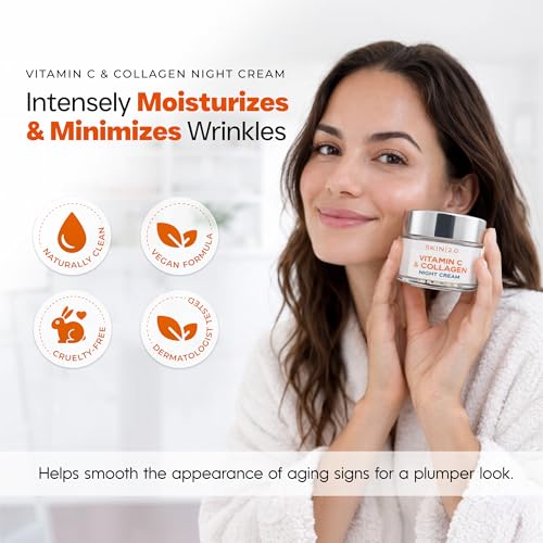 Vitamin C & Collagen Night Moisturizer - Skin 2.0 Hydrating Anti-Aging Face Cream, 1.69 fl oz