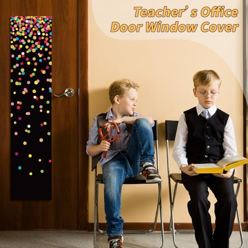 Colorful Polka Dot Classroom Door Window Covers - 2 Pack