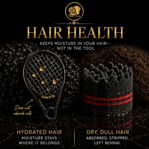 Bond Black Twist It Up Comb for Hair Curls & Twists - Portable, Durable, Washable