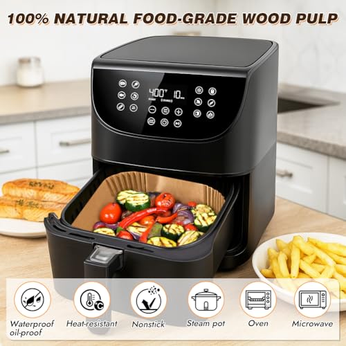 BYKITCHEN Perforated Disposable Air Fryer Liners for 5-8QT