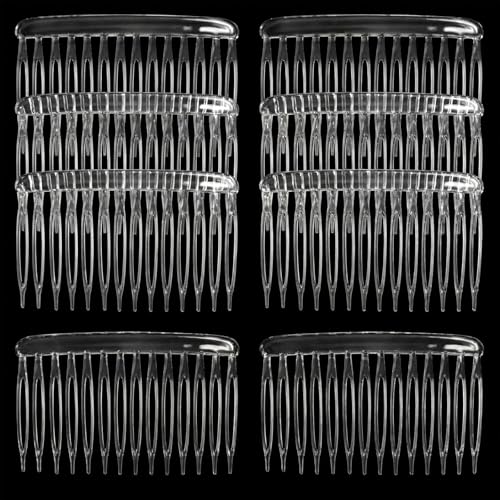 Bruislard 8 Pcs 14 Teeth Vintage Hair Comb Clips - Transparent