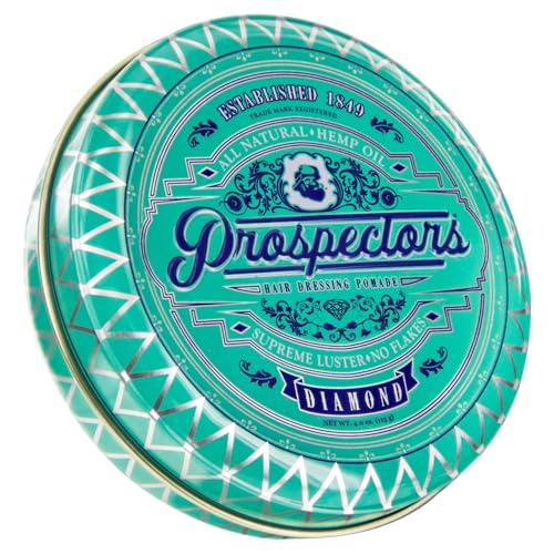 Unscented Prospectors 4 oz. Diamond Hair Pomade - Water Based, Medium Hold & Shine