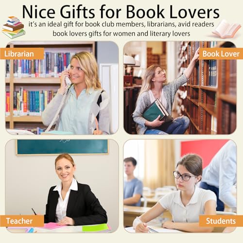 Bohemian Book Lover Makeup Bags Set of 12 - Bookish Gift for Women, Travel & Storage