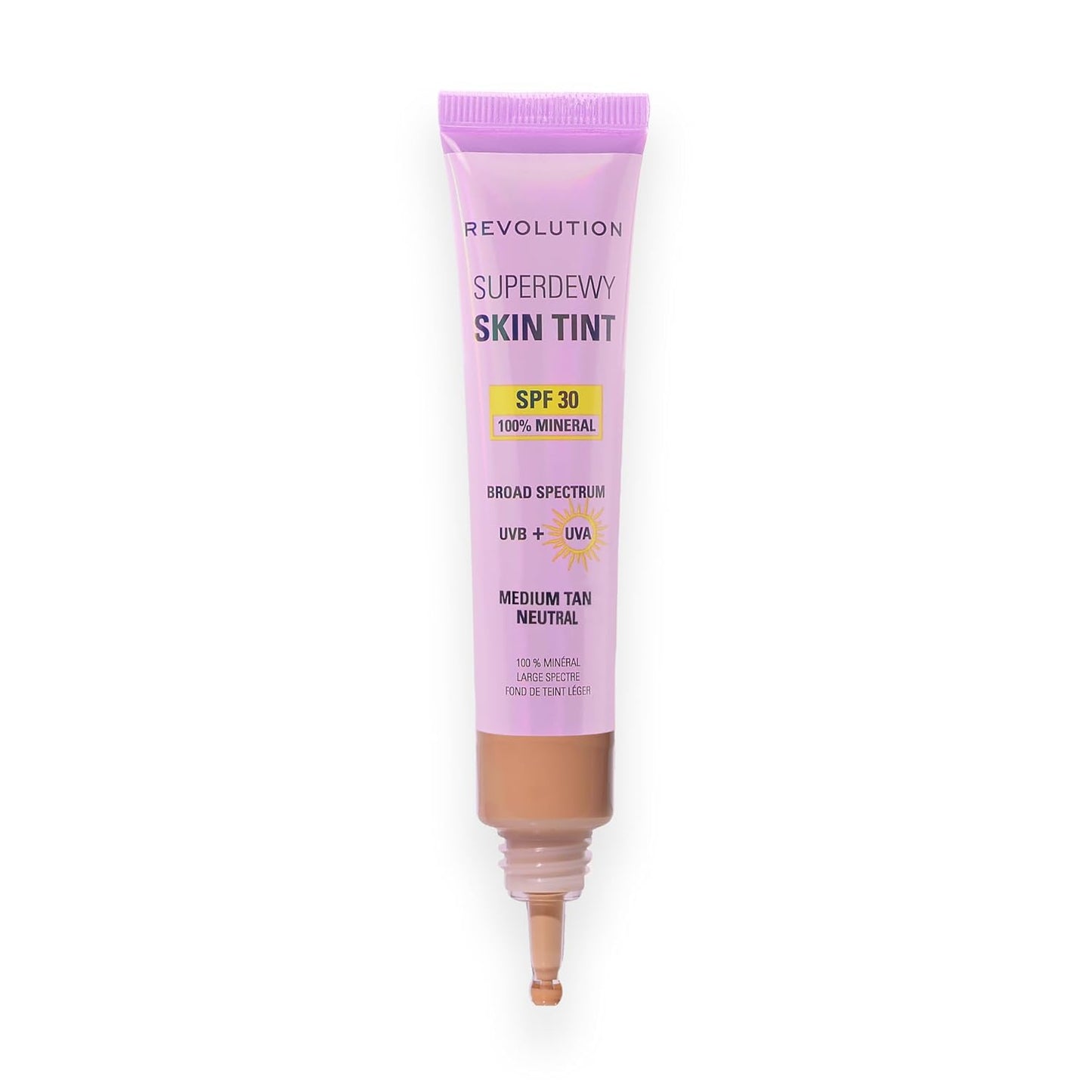 Revolution Superdewy Skin Tint - Tinted Mineral Foundation with SPF 30 | Buildable Coverage, Vegan, Dark Neutral Cool