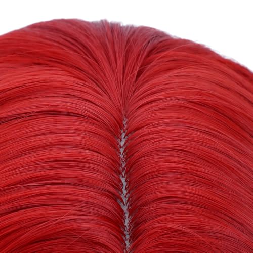 PATTNIUM Red Kids Wig - Short Wavy Synthetic Cosplay Costume Hair, Adjustable Cap