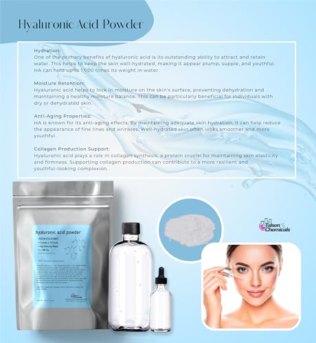 Pure Hyaluronic Acid Powder - 15g (0.52 oz) High Molecular Weight 1800 kDa