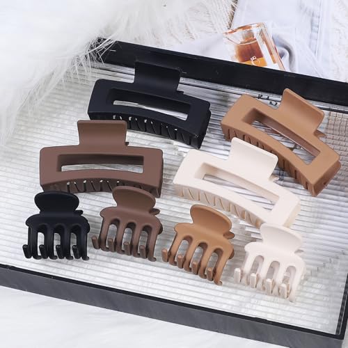 8 Pcs Durable Hair Claw Clips Set for Thick & Curly Hair