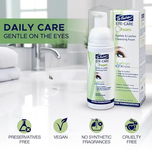 Dr. Fischer Tea Tree Oil Eyelid Cleanser 1.69 Fl Oz Tear-Free Eye Wash & Scrub