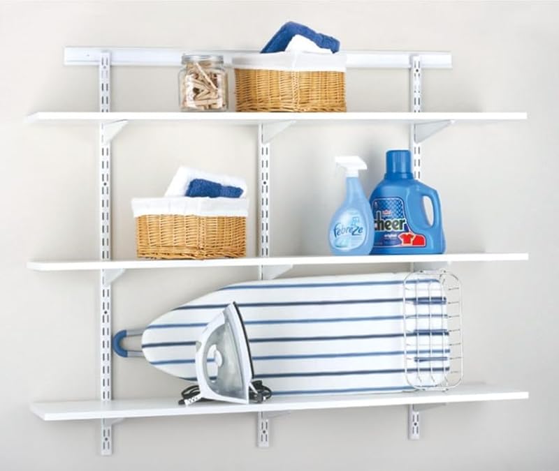Adjustable Wood Shelf Bracket, 14-Inch Platinum, Heavy-Duty