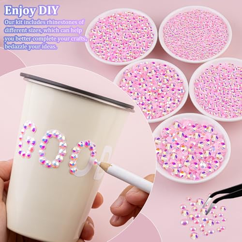 Light Pink AB Resin Rhinestones 25000 Pcs with Glue for Crafts