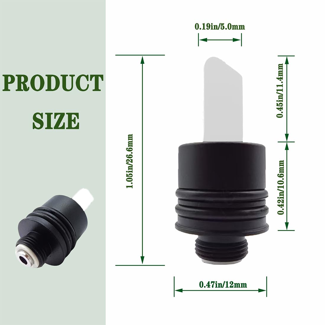 Ceramic Hot Knife Tip,Multi-Tool Ceramic Knife Tip for Slicing Wax or Viscous oil etc (White+Black)