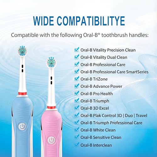 8-Pack Oral-B Compatible Toothbrush Heads with DuPont Bristles