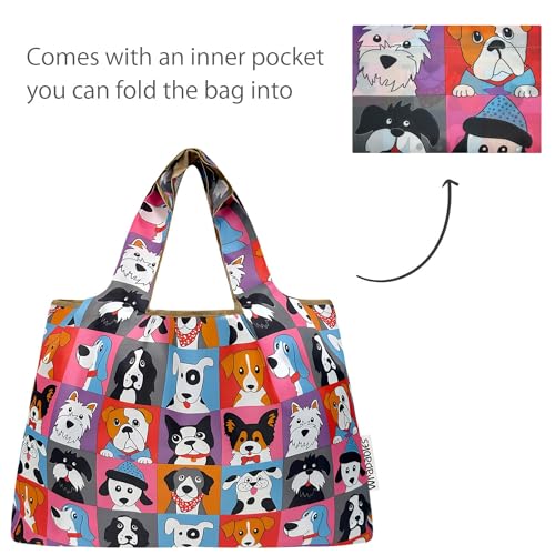 Large Foldable Nylon Reusable Grocery Tote Bags - Eco-Friendly