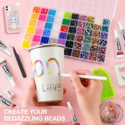 60 Colors Jellyab Bedazzling Kit with 3mm Rhinestones & Tools