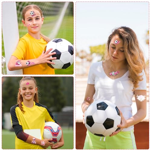 Pink Soccer Temporary Tattoos - 200+ Soccer Birthday Party Favors & Decorations