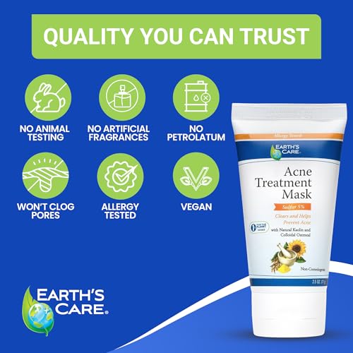 Earth's Care Acne Treatment Mask - 5% Sulfur, 2.5 OZ Tube