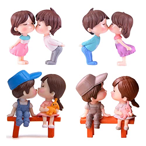 Miniature Couple Lover Figurines - 8pcs Boy & Girl Cake Toppers