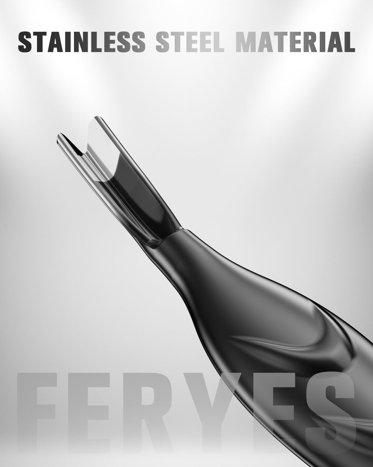 FERYES 2-in-1 Cuticle Pusher & Trimmer - Stainless Steel Nail Care Tool for Manicures & Pedicures | Black
