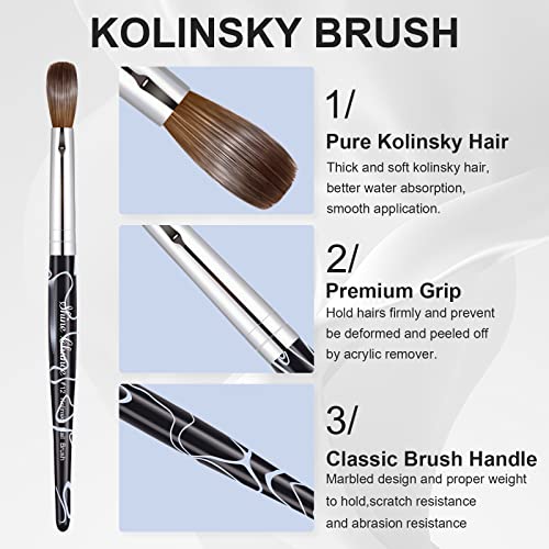 Professional Acrylic Nail Art Brush – Size 12 Kolinsky Hair
