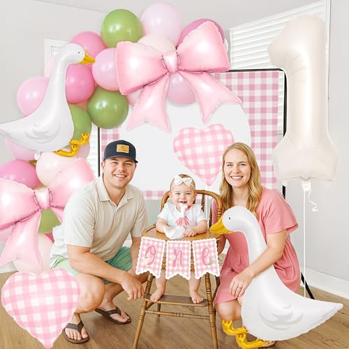 Silly Goose 1st Birthday Foil Balloon Set - 7 Pcs with Number 1