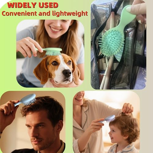 Portable Mini Hair Brushes - 4-Pack Detangling for All Hair Types