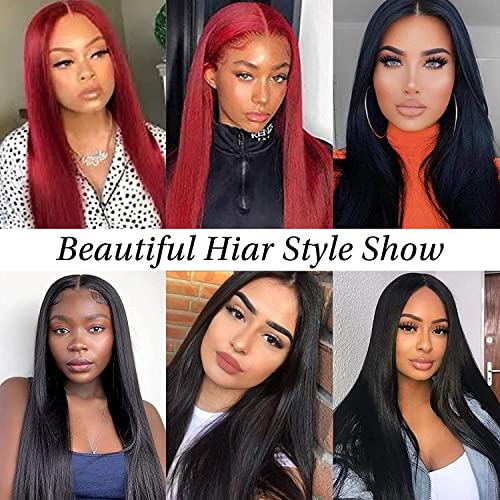 26 Inch Black Long Straight Wig for Women – Middle Part, Heat-Resistant Synthetic Hair, Adjustable Fit, Halloween & Cosplay Costume