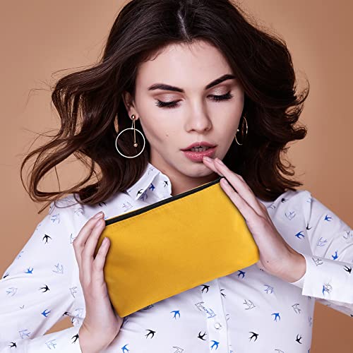 15 Pack Canvas Makeup Bags Bulk - 7.5-Inch Blank DIY Cosmetic Pouches